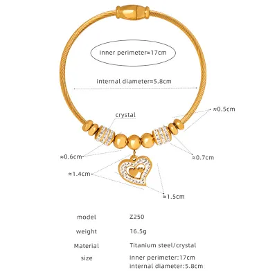 Personalized Various Pendant Star Heart Flower Charm Bracelet in Titanium Steel