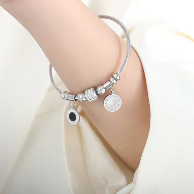Personalized Various Pendant Star Heart Flower Charm Bracelet in Titanium Steel
