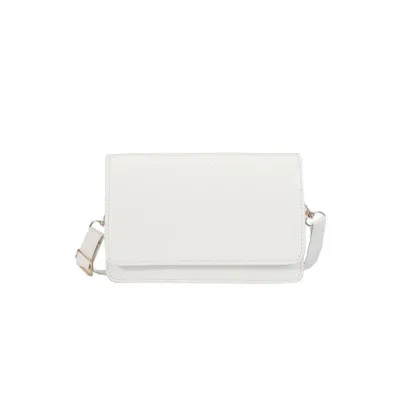 Simple Solid Color Flip Square PU Shoulder Bag with Magnetic Buckle