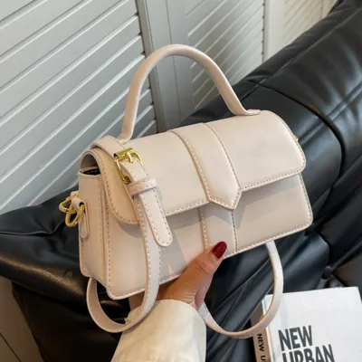Fashion Solid Color Flip Square PU Shoulder Bag