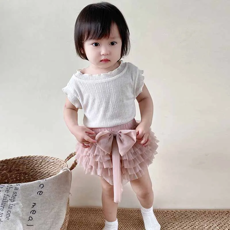 Toddler Girl Princess Summer Cotton Mesh Skirt Culottes