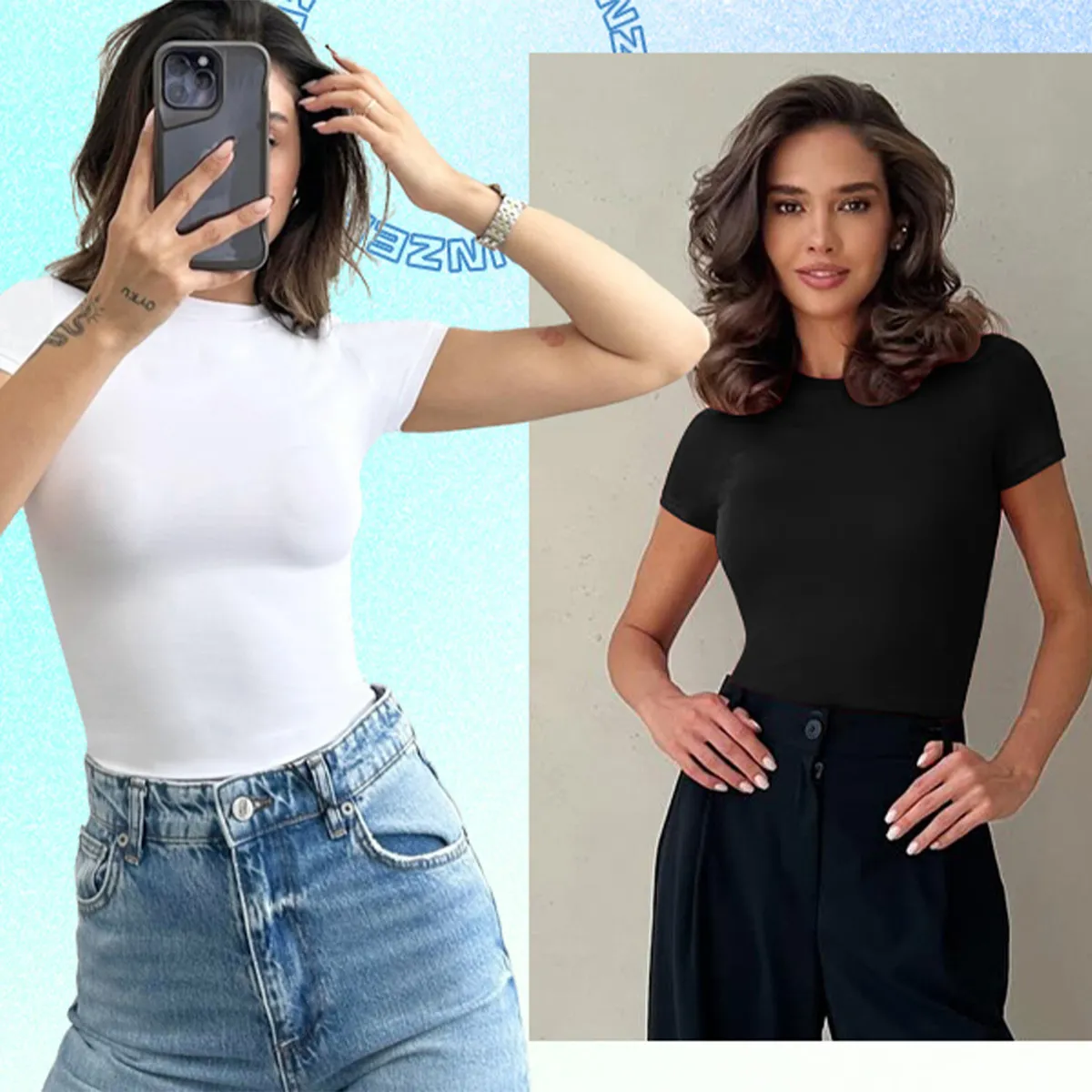 Women Short-Sleeved Round-Neck High-Elastic Tight-Waist Sports Sexy Slim-Fit Bodysuit