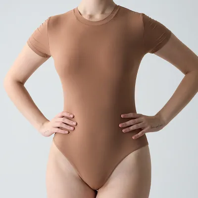 Short-Sleeved Slim Yoga Bodysuit for Women