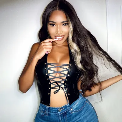 Women Sexy Solid Color Lace-Up PU Leather Sleeveless Cropped Top