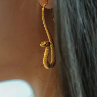 Personality Exaggerated Snake Design Earrings Alloy Fashion Commuter