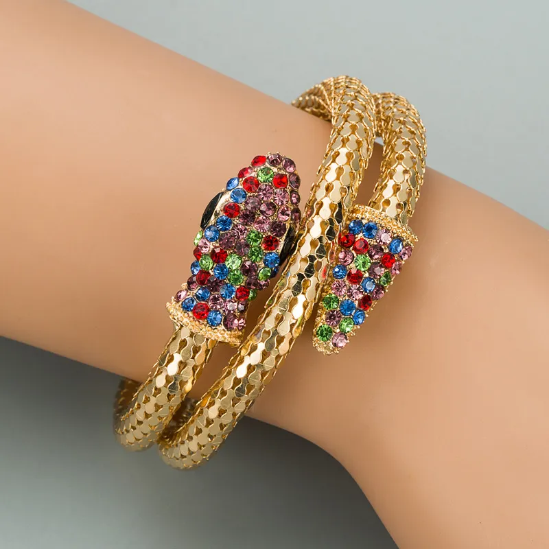 Personalized Exaggerated Punk Snake Wrap Bracelet Unisex Alloy