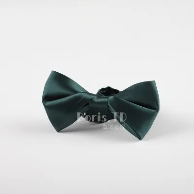 Vintage Solid Color Burgundy Black Navy Blue Satin Men Bow Tie