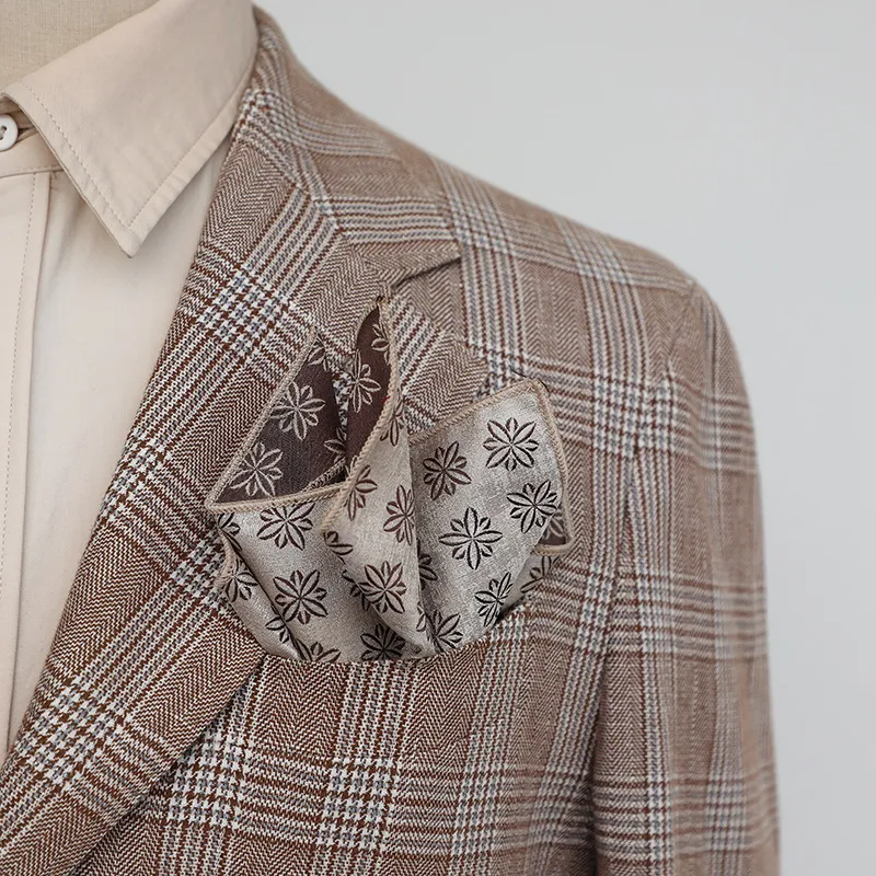 Vintage Men's Polyester Pocket Square Scarf for Banquet