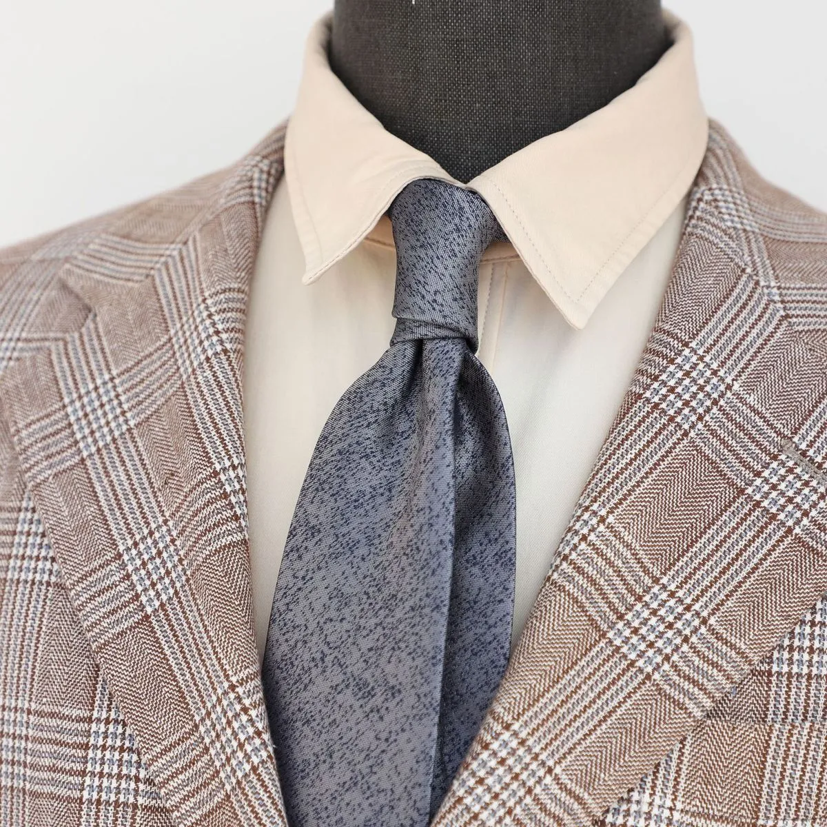 Men Retro 8cm Solid Color Brown Dark Pattern Polyester Dress Tie