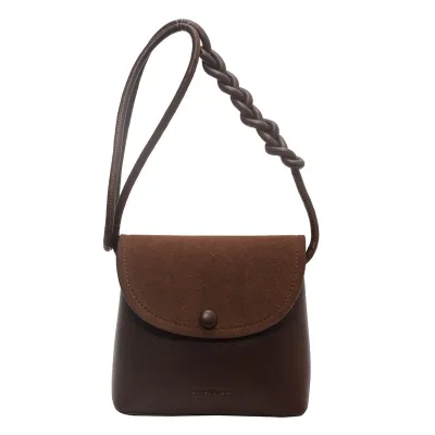 Women Fashion Simple Solid Color Braided Crossbody Bag