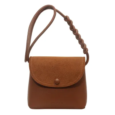 Women Fashion Simple Solid Color Braided Crossbody Bag