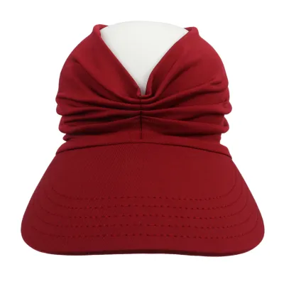 Women Fashion Casual Solid Color Pleated Beach Sports Sun Hat