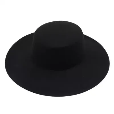 Autumn And Winter Women Fashion Solid Color Large Brim Dome Woolen Hat