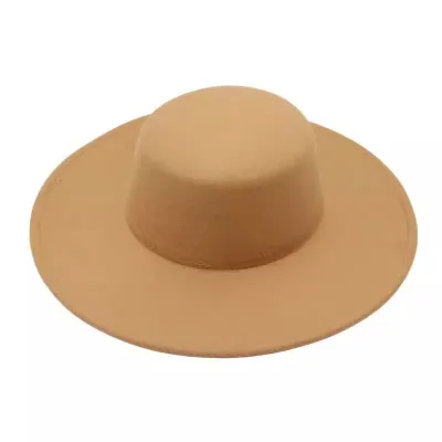 Autumn And Winter Women Fashion Solid Color Large Brim Dome Woolen Hat