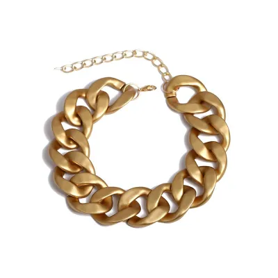 Women Fashion Simple Exaggerated Matte Thick Chain Necklace
