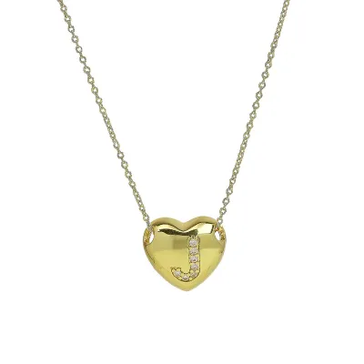 Women's Fashion Heart-Shaped Rhinestone 26 Alphabet Pendant Necklace