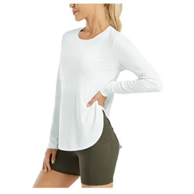 Women Casual Loose Fit Milk Fiber Long Sleeve T-Shirt