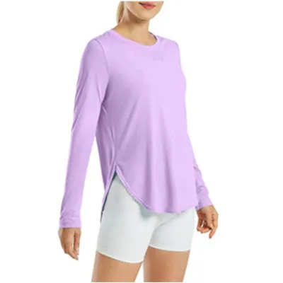 Women Casual Loose Fit Milk Fiber Long Sleeve T-Shirt