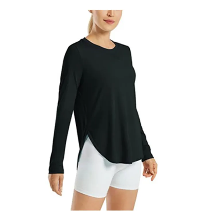 Women Casual Loose Fit Milk Fiber Long Sleeve T-Shirt
