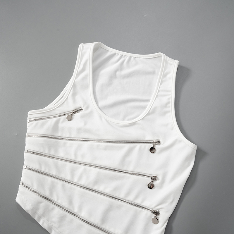 オープニング 大放出セール Women Wholesale Fashion Top Tank Zipper Hollow Irregular Sexy その他