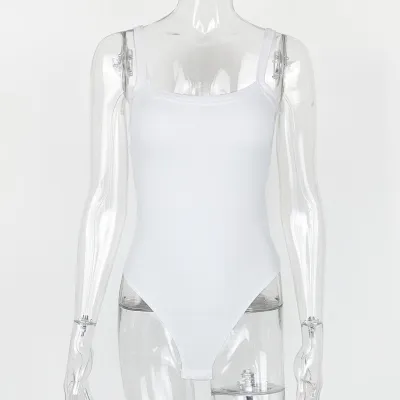 Women Sexy Solid Color Tight Strap Bodysuit