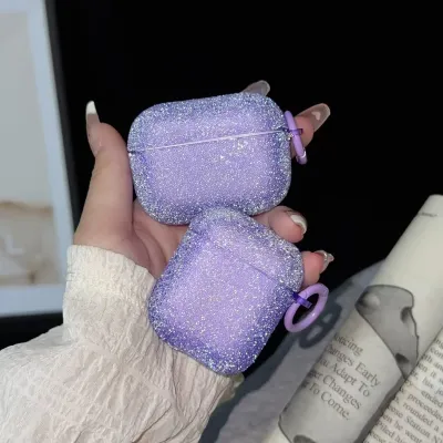 Fashion Solid Color Glitter Earphone Protective Cover Compatible with Apple