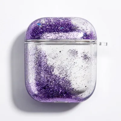 Fashion Creative Solid Color Sequins Glitter Earphone Protective Cover for Airpods