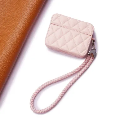 Fashion Solid Color Pu Leather Square Earphone Protective Cover