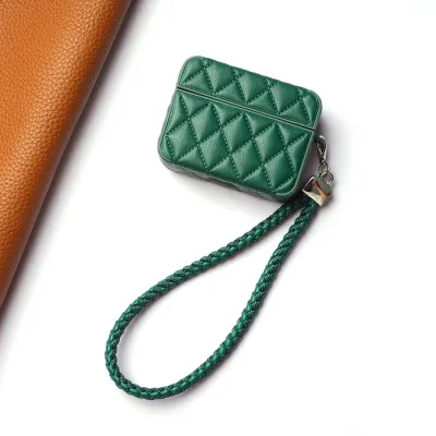 Fashion Solid Color Pu Leather Square Earphone Protective Cover