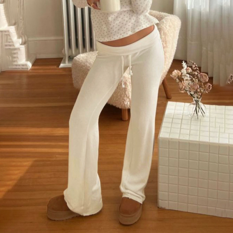 Wholesale Women Fashion Casual Stripe High-Waist Lace-Up