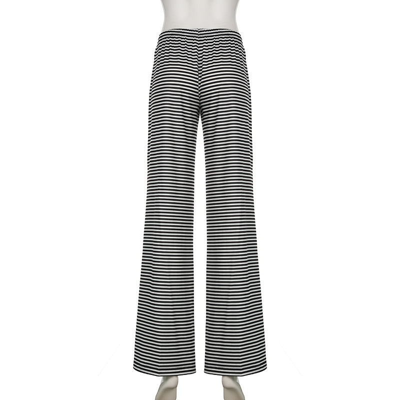 Wholesale Women Fashion Casual Stripe High-Waist Lace-Up