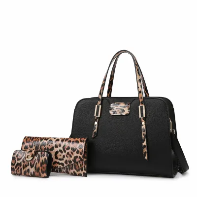 Women Casual Simple Solid Color Large Capacity Handbag Three-Piece Set