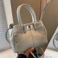 Women Vintage Zipper Design Crocodile Pattern Large Capacity PU Handle Bag