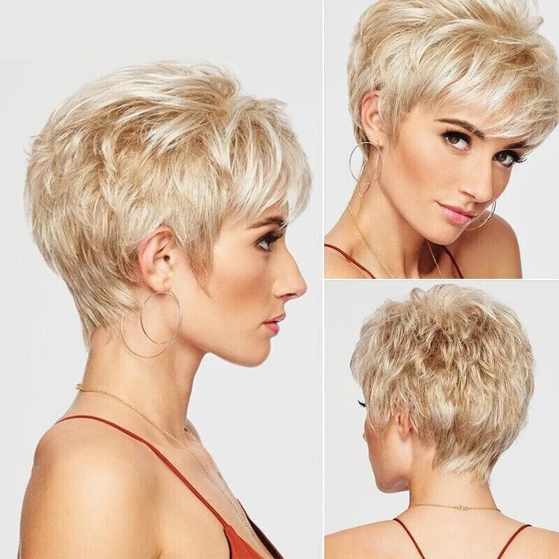 Fashion Gold Fluffy Fiber Wig for Women Natural Beauty Hair