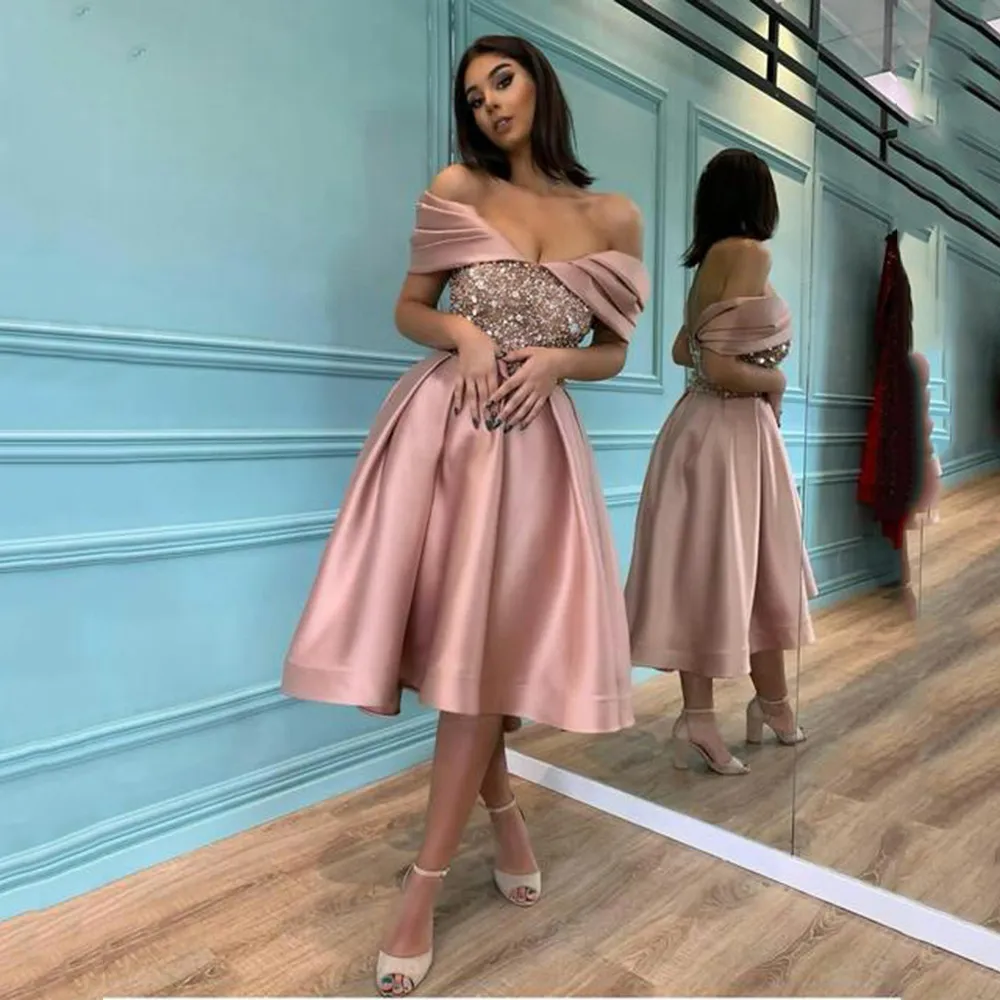 Women Elegant Sequin Off-Shoulder Backless Loose Banquet Dress
