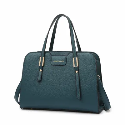 Women Casual Simple Solid Color Large Capacity PU Child-Mother Handbag with Zipper Closure