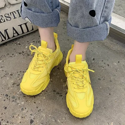 Women Fashion Casual Mesh Breathable Thick Bottom Sneaker