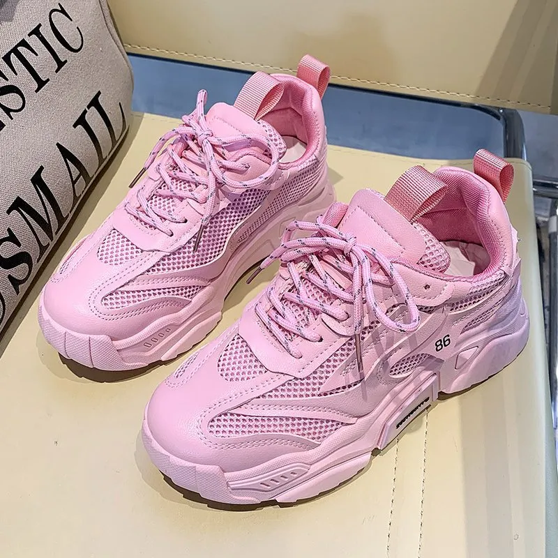 Women Fashion Casual Mesh Breathable Thick Bottom Sneaker
