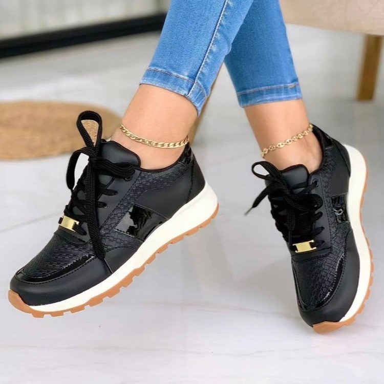 Wholesale Women Fashion Casual Color Matching Lace-Up Thick