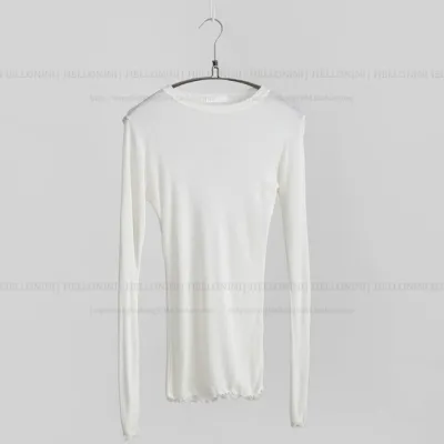 Women Casual Solid Color Slim-Fit Long-Sleeved T-Shirt