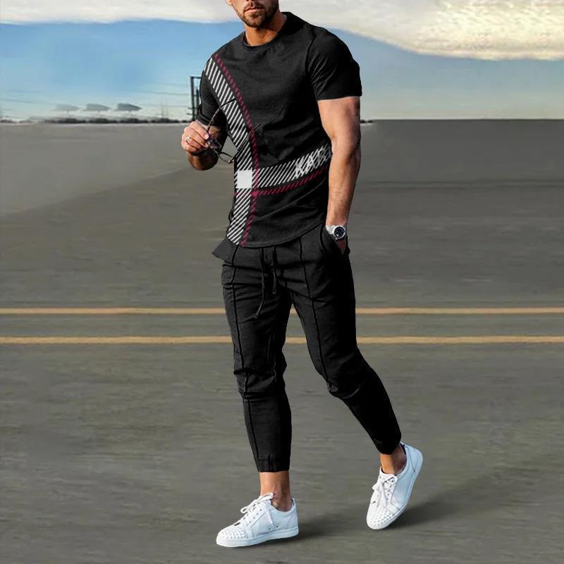 Wholesale Men Casual Digital Print Short-Sleeved T-Shirt