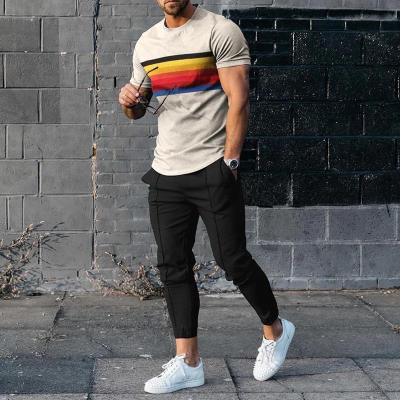 【SATIIIZ】Divan printed short-sleeved T-shirt Wholesale Men Casual Digital Print Short-Sleeved T-Shirt