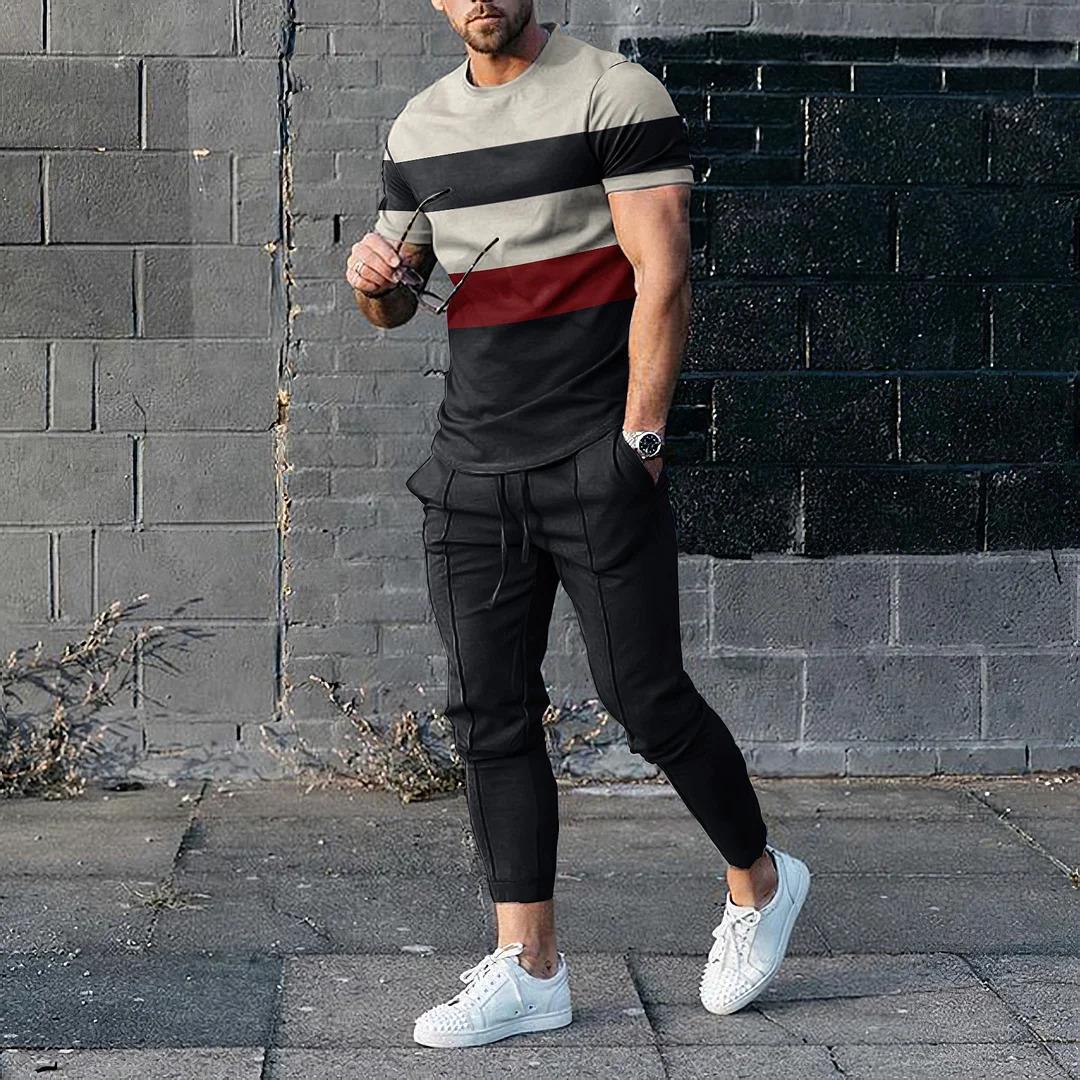 Wholesale Men Casual Digital Print Short-Sleeved T-Shirt