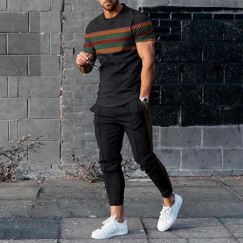 Wholesale Men Casual Digital Print Short-Sleeved T-Shirt