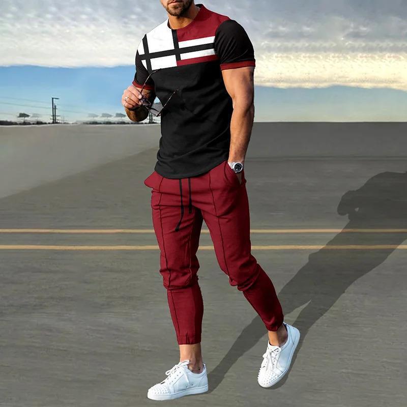 Wholesale Men Casual Digital Print Short-Sleeved T-Shirt