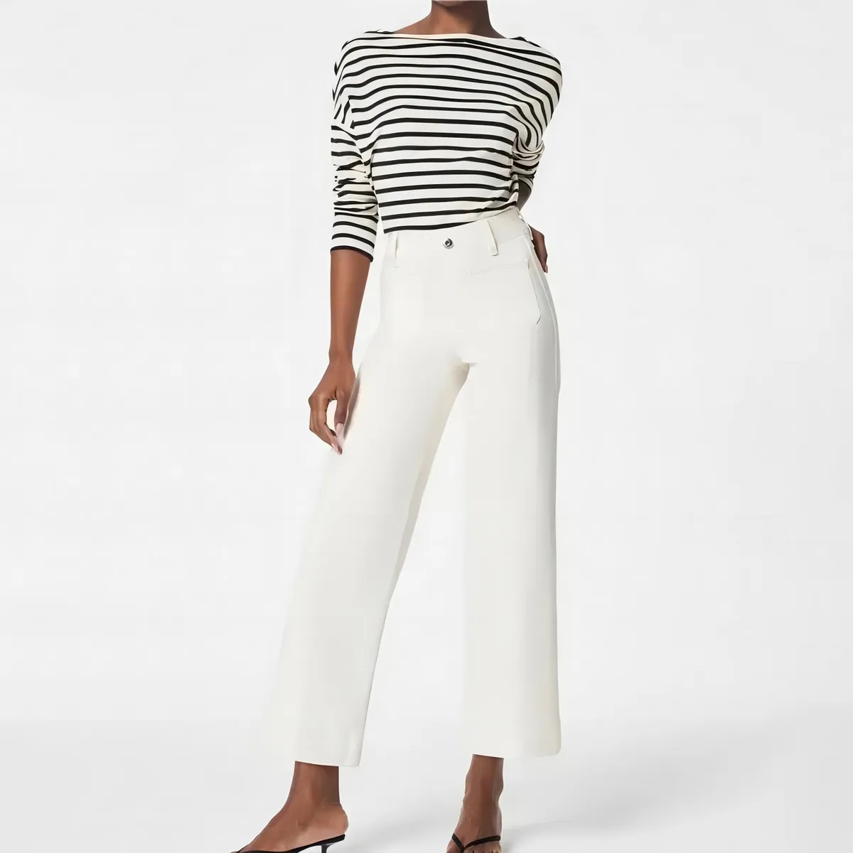 Women Casual Loose Pocket High Waist Wide Leg Jeans