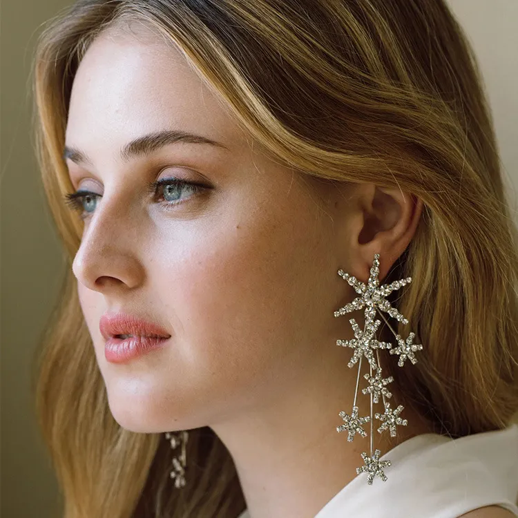 Women Fashion Creative Irregular Shape Full Diamond Earrings