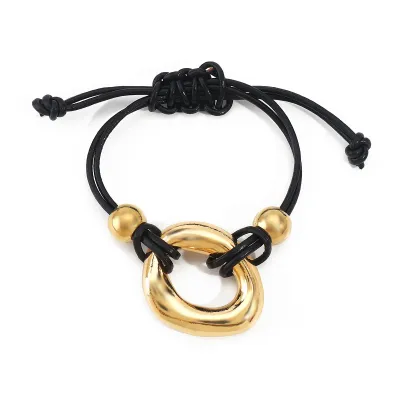Personalized Design Irregular Circle Pendant Necklace Sweet Cool Wind Alloy Pu Clavicle Chain