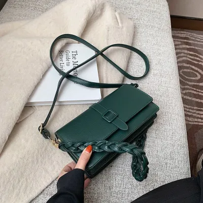 Women Fashion Casual Street Trend PU Small Square Shoulder Bag with Interlayer