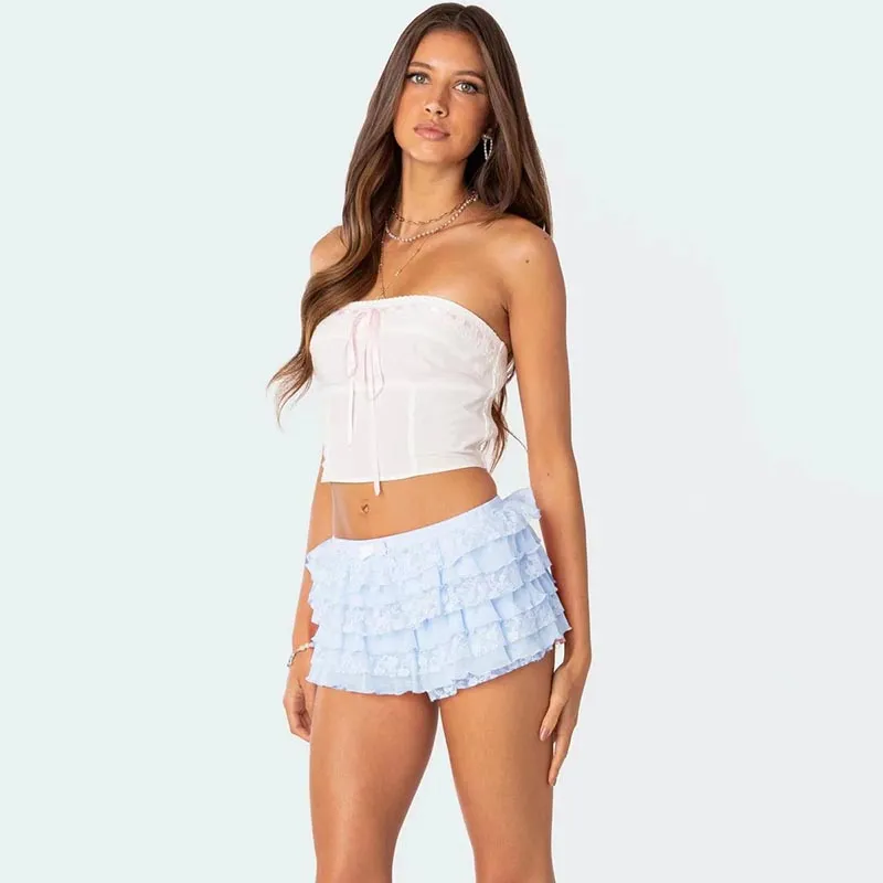 Women Lace Multi-Layer Cake Stacked Shorts Skirt